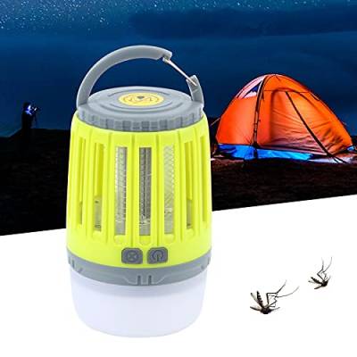 Elektrischer Insektenvernichter Mückenkiller Campinglampe Eingebauter LED Beleuchtung Taschenlampe 2-in1 mit Haken für Innen und Aussen Gärten von kangten