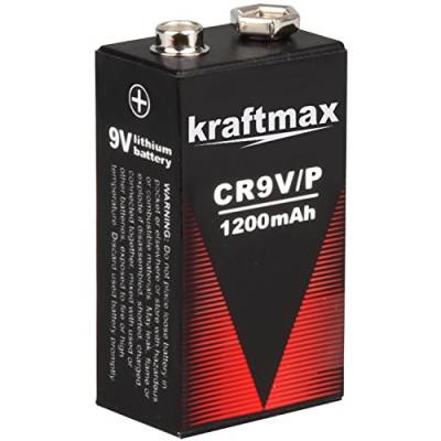 kraftmax 1x 9V Block Lithium Hochleistungs- Longlife Batterien für Rauchmelder/Feuermelder - 10 Jahre Batterie Lebensdauer von kraftmax
