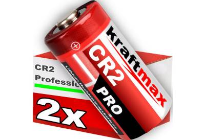 kraftmax 2er Pack CR2 Lithium Hochleistungs Batterie, (1 St) von kraftmax