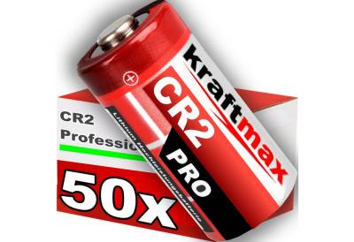 kraftmax 50er Pack CR2 Lithium Hochleistungs- Batterie, (1 St) von kraftmax