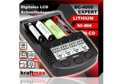 kraftmax Batterietester BC-4000 EXPERT - Universal Akku Ladegerät, (1 St) von kraftmax