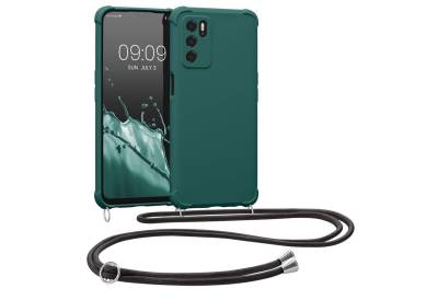 kwmobile Handyhülle Hülle für Oppo A16 / A16s / A54s, mit Metall Kette zum Umhängen - Silikon Handy Cover Case Schutzhülle von kwmobile