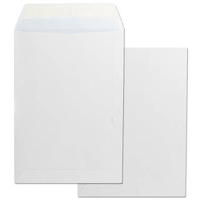 Papierumschläge, Umschlag aus Papier, weiß, über Größe B5, 176 x 250 mm, Umschlag aus Papier mit Verschluss aus Silikon für Dokumente, Versand oder Aufbewahrung · m-office (25 Stück, 176 x 250 mm)) von m-office