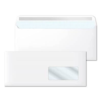 Papierumschläge, amerikanischer weißer Umschlag mit Fenster, Maße 220 x 110 mm, weiße Papierumschläge für Briefe und Dokumente, Umschläge 90 g/m² mit Haftklebung · m-office (25 Stück) von m-office