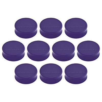 magnetoplan Ergo-Magnet 10er-Pack Whiteboard-Magnete, Pinnwandmagnete, Magnetpunkte für die Schultafel, Kühlschrankmagnete und Pinnwände | 11 Farben, 34 x 12.5mm - violett von magnetoplan