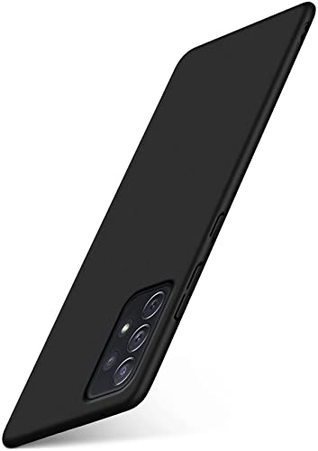 moex Alpha Case für Samsung Galaxy A72 / A72 5G Hülle minimalistisch Stoßfest und Leicht, Dünnste Handyhülle, Super Slim Schutzhülle Ultra Air Hardcase aus Kunststoff - Matt Schwarz von moex