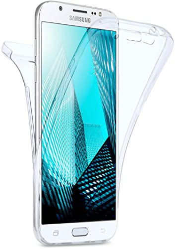 moex Double Case für Samsung Galaxy J7 (2016) Hülle Silikon Transparent, 360 Grad Full Body Rundum-Schutz, Komplett Schutzhülle beidseitig, Handyhülle vorne und hinten - Klar von moex