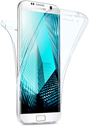 moex Double Case für Samsung Galaxy S6 Edge - Hülle mit 360 Grad Schutz, Silikon Schutzhülle, vorne und hinten transparent, Clear Cover - Klar - 5.1 Zoll von moex