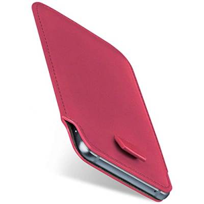 moex Slide Case für Apple iPhone XR Hülle zum Reinstecken Ultra Dünn, Holster Handytasche aus Vegan Leder, Premium Handyhülle 360 Grad Komplett-Schutz mit Auszug - Pink von moex