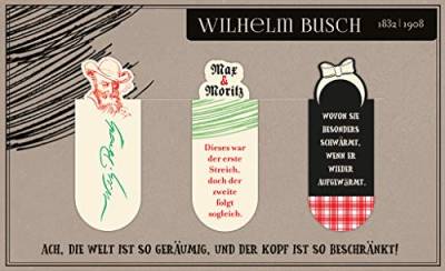 Magnetlesezeichen Wilhelm Busch libri_x | 3er Set magnetisches Lesezeichen | Charmant Illustriert von moses