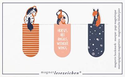 moses. Magnetlesezeichen 31148 Horses 3er Set | Magnetisches Lesezeichen Pferde | Charmant Illustriert von moses