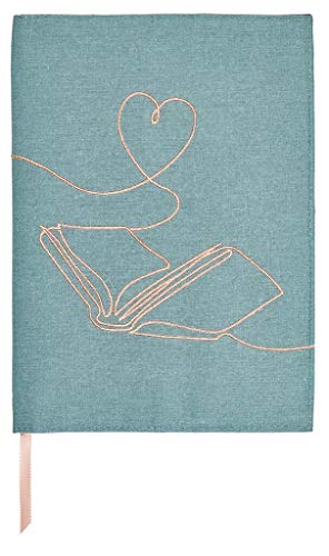 moses. libri_x Buchumschlag mit Lesebändchen, Buchhülle aus Baumwolle, Umschlag für die Lektüre, Leseliebe One Line Art - Größe L von moses