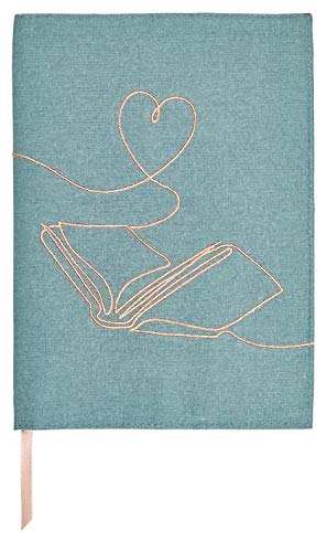 moses. libri_x Buchumschlag mit Lesebändchen, Buchhülle aus Baumwolle, Umschlag für die Lektüre, Leseliebe One Line Art - Größe - S, 83323 von moses