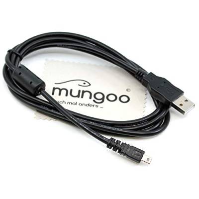 USB Datenkabel kompatibel mit Olympus Camedia FE-350, FE-360, FE-370, FE-45, FE-46, FE-5000, FE-5010, FE-5020, FE-5030 Digitalkamera 1,5m Daten Kabel OTB mit mungoo Displayputztuch von mungoo mach mal anders ...