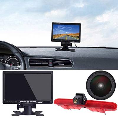 1280X720 Pixel Auto Dritte Dach Top Mount Bremsleuchte Kamera Bremslicht Rückfahrkamera IR Licht für Peugeot Partner 2 Tepee Rifter 2008-2016 Citroen Berlingo 3 3 B9 Kasten ab Bj+7" Reverse Monitor von navinio