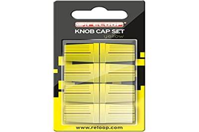 Reloop Knob Cap Set yellow - 8 Knob Caps, Gummierung für mehr Grip, kompatibel mit vielen DJ-Mixern und Controllern, gelb KNOB-CAP-YELLOW von reloop