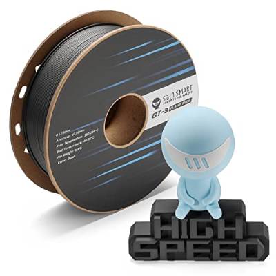SainSmart GT-3 Mattes PLA Filament 1,75mm, bis zu 500mm/s Schneller Druck, Hochwertiges 3D-Drucker Filament, 1 KG Spule, Maßgenauigkeit +/- 0,02mm, Schwarz von sainsmart