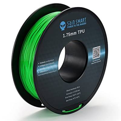 SainSmart flexibles TPU 3D-Druck-Filament, 1,75 mm, 0,8 kg, Maßgenauigkeit +/- 0,05 mm (Neongrün) von sainsmart