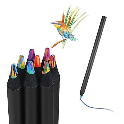 8 Farben Regenbogenstift, 16 Stück Regenbogen Buntstifte,Regenbogen Stifte Jumbo Buntstifte, sortierte Farben Art Supplies für Mehrfarbige Stifte für Kunst, Zeichnen, Färben, Skizzieren von sdhiiolp