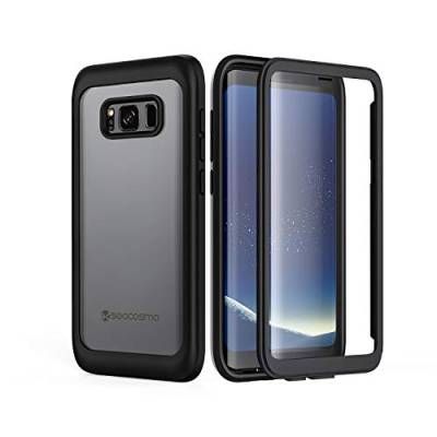 seacosmo Galaxy S8 Hülle, Stoßfest Handyhülle Samsung Galaxy S8 360 Grad vollschutz Case Rugged S8 Cover mit eingebautem Displayschutz, Schwarz von seacosmo