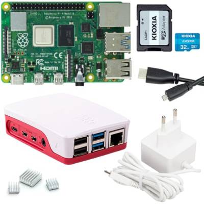 Raspberry Pi 4 Model B 4GB Desktop-Starter-Kit (32 GB) weiß von smart-home-komponente
