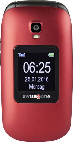 Swisstone BBM 625 Senioren-Klapp-Handy mit Ladestation, SOS Taste Rot von swisstone
