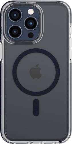 tech21 Evo Crystal Schutzhülle für iPhone 15 Pro Max – Magsafe-kompatibel – überlegene Aufprallschutz-Hülle mit 15X Militärstandardbewertung – Blaues Titan von tech21