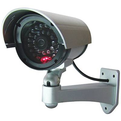 mws Sicherheit von Außen Attrappe Dummy Kamera, 30 imitierte LEDs mit blinkendem IR, professionelles Infrarot-Design, CCTV von tempo di saldi