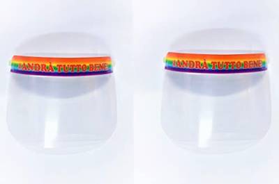 tempo di saldi 1 Paar Regenbogen-Visier aus Polycarbonat, transparent, verstellbar von tempo di saldi