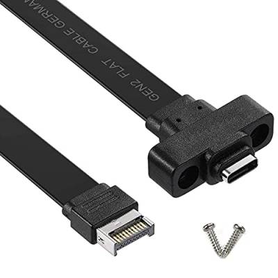 thinS USB 3.1 Front Panel Typ E Typ C VerläNgerung Kabel, Gen 2 (10 Gbit/S) Internes Adapter Kabel, mit 2 Schrauben (50Cm) von thinS