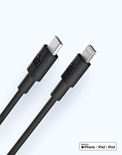 equinux tizi flip Ultra – USB-C auf Lightning Kabel (50cm, schwarz), Apple Mfi Zertifiziert, PD Power Delivery Kabel zum Schnellladen. Kompatibel mit iPhones ab iPhone 8 und mit iPad von tizi