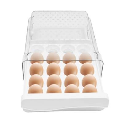 Eierbehälter für den Kühlschrank, Stapelbares Aufbewahrungsbox für Eier, Eier-Organisator, Klarsicht-Eierhalter, Eierfrischhaltebox, für Haushalten, Restaurants, Küchen, 27 * 22 * 9cm von wanwanper