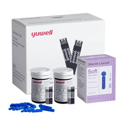 yuwell Blutzuckerteststreifen zur Modell 710, 50 Stück (inklusive Streifen und Lanzetten) von yuwell