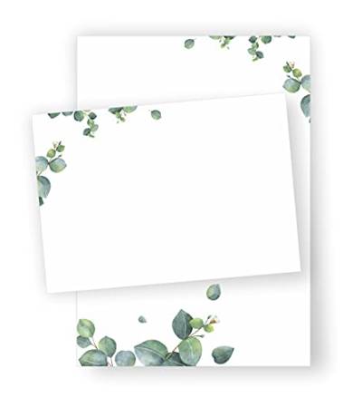 Briefpapier Eukalyptus DIN A5 I Set Briefpapier/Umschläge von zartbesaitet.com Schöne Produkte aus Papier
