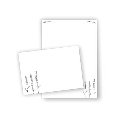 Briefpapier Lavendel DIN A5 I Set Briefpapier/Briefumschläge von zartbesaitet.com Schöne Produkte aus Papier