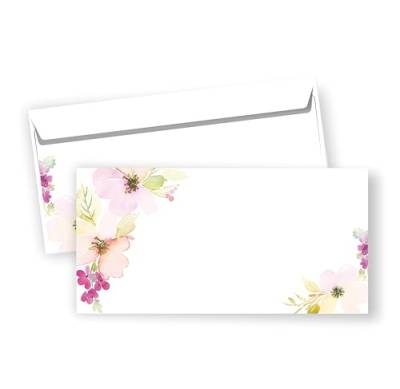 Briefumschläge DIN lang selbstklebend (floral, 20) von zartbesaitet.com Schöne Produkte aus Papier