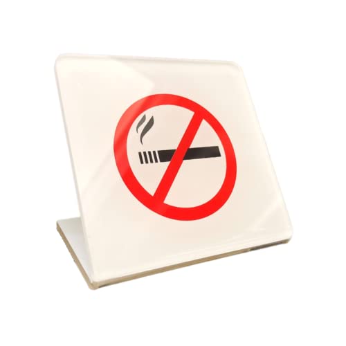 10 Stück Rauchen verboten/No Smoking Tischaufsteller aus Acryl 80X80 mm Nichtraucher Tischschild Restaurant Büro Nichtraucher Schreibtisch Logo Anzeige von 通用
