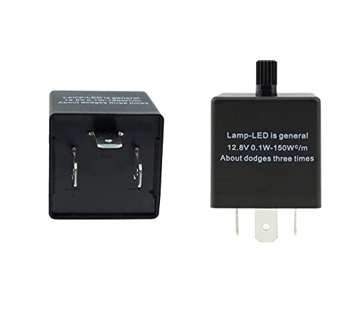 2 Stücke 3 Polig Blinkrelais CF-13KT, Blinker Relais für LED Blinker Elektronische, Einstellbare Blinkerrelais 12V 0,1W-150W für Fahrzeug Auto Motorräder von 通用