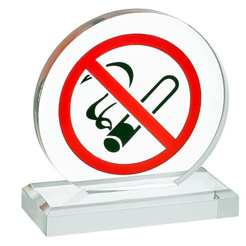 4 Stücke Rauchen verboten/No Smoking Tischaufsteller aus Acryl mit Sockel 90X80 mm Nichtraucher Tischschild Restaurant Büro Nichtraucher Schreibtisch Logo Anzeige von 通用