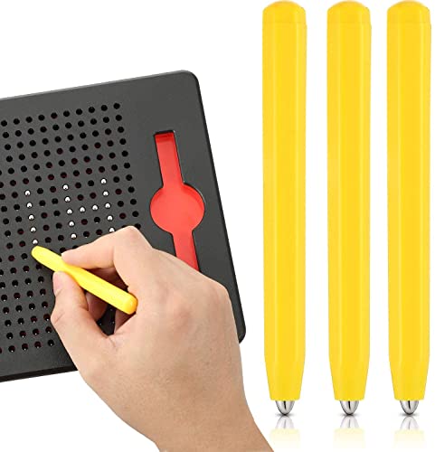 Ersatz Stylus Magnet Zeichenstift Magnet Ersatzstifte für Play Magnapad Magnetische Schreibtafel A bis Z und Zahlen 0 bis 9, Gelb, 3 Stück (Gelb) von 通用