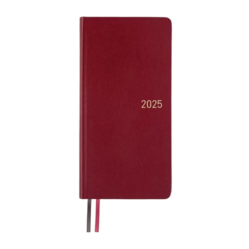 Hobonichi Techo 2025 Weeks [Englisch/Hoch und Schlank/Januar Start/Planer] Leather: Granatapfel von ほぼ日
