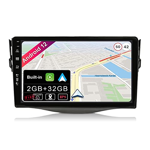 JOYX Android 12 Autoradio mit 2.5D Passt für Toyota RAV4 (2007-2012) - [2G+32G] - Rückfahrkamera KOSTENLOS - 9 Zoll 2 Din - Unterstützen DAB Lenkradsteuerung 4G WiFi Bluetooth5.0 Carplay Android Auto von 通用