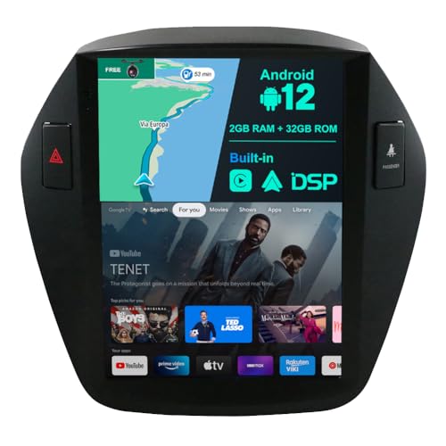 JOYX Android 12 IPS Autoradio Passt für Hyundai IX35 (2010-2017) - Eingebautes CarPlay + Android Auto - KOSTENLOS Kamera - 2G+32G - 9.7 Zoll 2 Din - DSP DAB Lenkradsteuerung WiFi Fast-Boot 4G BT5.0 von 通用