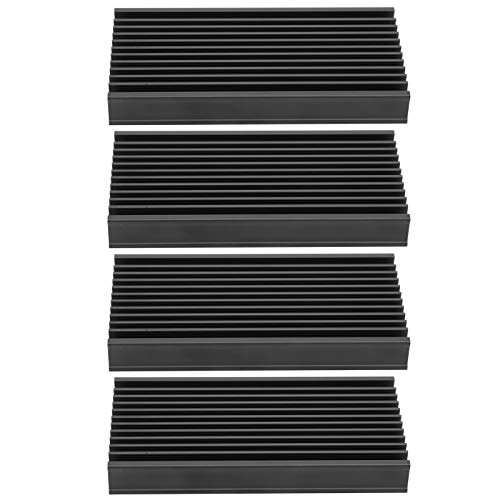 Kühlkörper, 4er-Pack Aluminium-Kühlkörper für Router/CPU/Verstärker/Netzteil/Modul/Motherboard, 50 x 12,7 x 100 mm, schwarz von 氷面鏡
