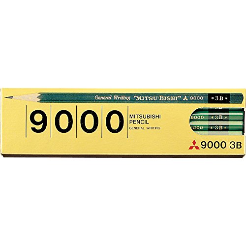 Mitsubishi Pencil Bleistift Office Bleistift 9000 3B 12 Stück K90003B von 三菱鉛筆