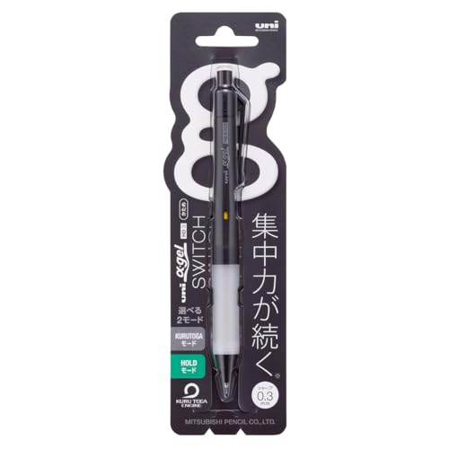 Mitsubishi Pencil Uni Alpha Gel Druckbleistift, 0,01 Zoll (0,3 mm), Schwarz M31009GG1P.24 von 三菱鉛筆