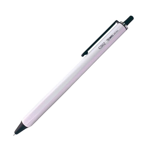 OHTO Kugelschreiber GS2 aus Aluminium und Clip aus Messing in der Farbe Weiß, Strichbreite: 0,5 mm, GS02-G5-WT OHTO Kugelschreiber GS2 aus Aluminium und Clip aus Messing in der Farbe Weiß, Strichbreite: 0,5 mm, GS02-G5-WT von オート