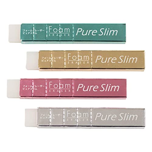 クレパス Sakura Crepas Radiergummi Pure Slim 4 Farben Schaumstoffgewebe Radierer Pack Rechteckig Metallic Pink, Metallic Blau, Silber, Gold 4 Stück 8,9 x 1,3 x 0,8 cm クレパス Sakura Crepas Radiergummi Pure Slim 4 Farben Schaumstoffgewebe Radierer Pack Rechteckig Metallic Pink, Metallic Blau, Silber, Gold 4 Stück 8,9 x 1,3 x 0,8 cm von クレパス