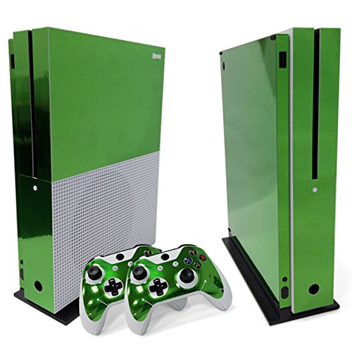 Schutzfolie für Xbox One S Slim Konsole + 2 Controller, glänzend, Grün von 通用