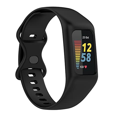 Silikon Sportarmband kompatibel mit Fitbit Charge 5 Band mit Hülle für weiches Silikonarmband mit bruchsicherem Schutz für Charge 5/Charge 4/Charge 3/ Charge 6 Advanced Fitness Tracker von 通用